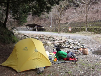 大岳山キャンプ場でテント